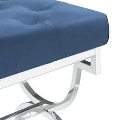 VidaXL Bank 99 Cm Blau Samt Und Edelstahl -Konftel Geschäft 003845e2 4803 46c7 ae81 b9f001a14a99