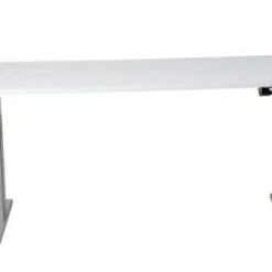 PROREGAL Elektrisch Höhenverstellbarer Schreibtisch Zebra | HxBxT 70-116x140x80 Cm | Silber-Weiß