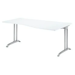 Lullmann Freiformtisch Berlin - 720 X 1800 X 1000/800 Mm - C-Fuß Design - Weißaluminium/buche 110152 -Konftel Geschäft 09a38b63 37a3 4ff0 9822 3747dd82a108