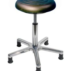 PROREGAL Drehhocker Milwaukee| PU-Soft Schwarz | Ringauslösung | Bodengleiter