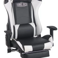 CLP Racing Bürostuhl Turbo Mit Fußablage Weiß/schwarz