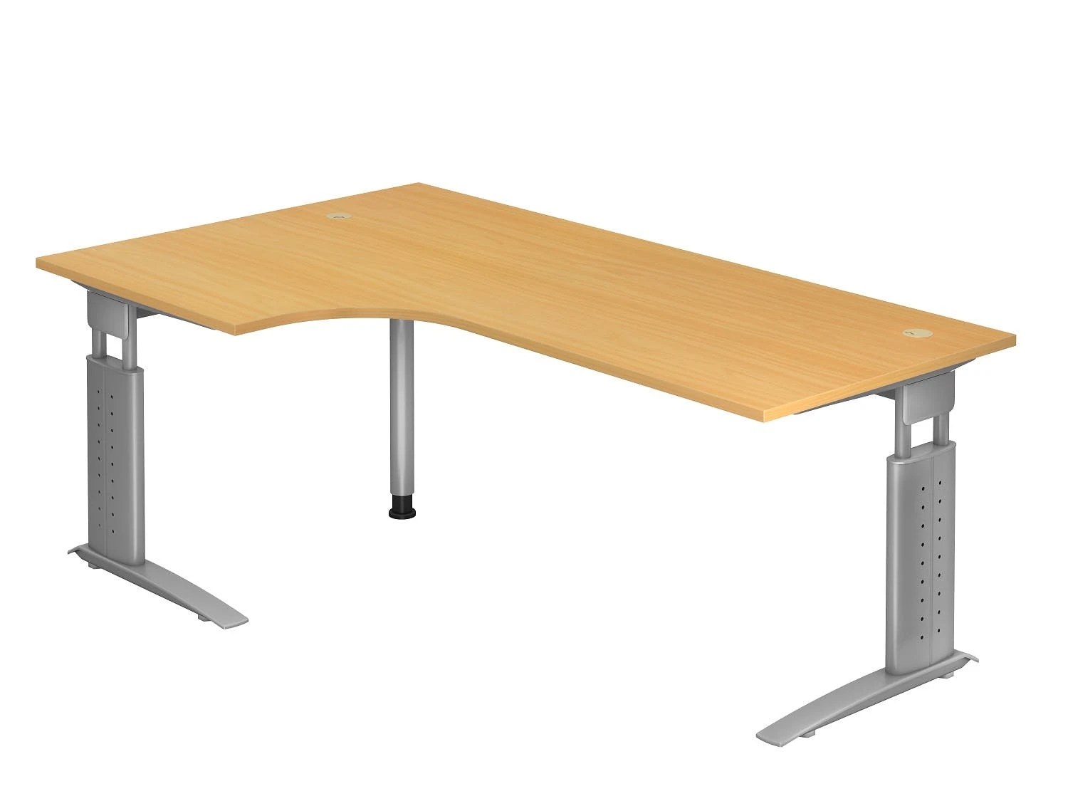 Lullmann Freiformtisch Canberra - 650-850 X 2000 X 1200/800 Mm - C-Fuß Design - Weißaluminium/weiß 5 Lullmann Freiformtisch Canberra - 650-850 X 2000 X 1200/800 Mm - C-Fuß Design - Weißaluminium/weiß – Bild 3