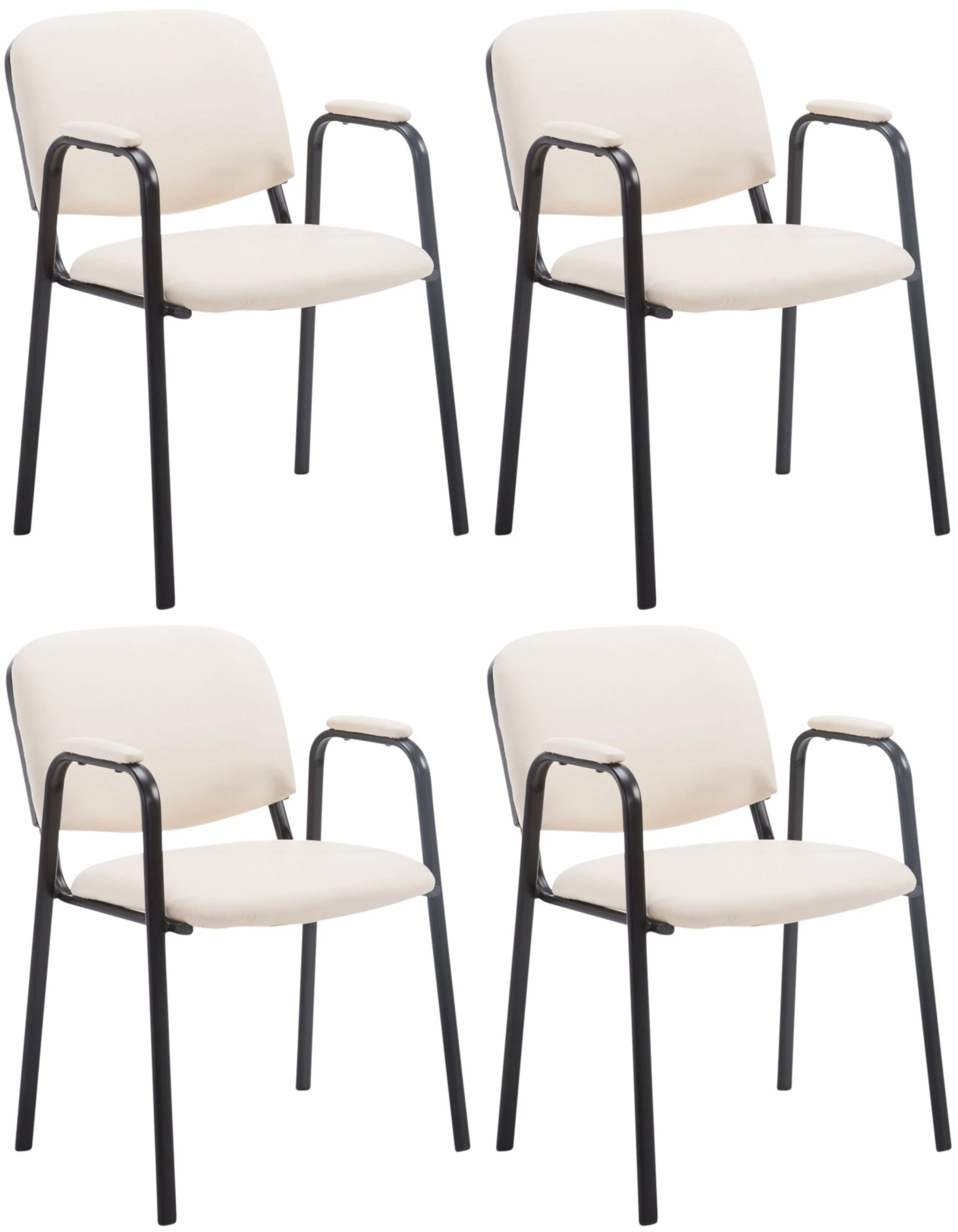 CLP 4er Set Besucherstühle Ken PRO Kunstleder Schwarz 6 CLP 4er Set Besucherstühle Ken PRO Kunstleder Schwarz – Bild 4