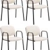 CLP 4er Set Besucherstühle Ken PRO Kunstleder Creme
