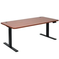 Null Schreibtisch HWC-D40, Computertisch, Elektrisch Höhenverstellbar 160x80cm 53kg ~ Natur, Weiß -Konftel Geschäft 1404f415 04d5 439f b08c 4675c6a387ac