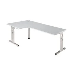 Lullmann Freiformtisch Osaka - 650-850 X 2000 X 1200/800 Mm - C-Fuß Design - Weißaluminium/weiß -Konftel Geschäft 159075ab c445 4e32 83b8 cba6d9d3c597 1