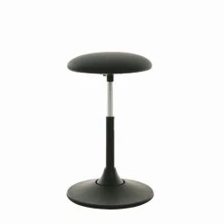 PROREGAL Multibeweglicher Drehhocker Houston | Kunstleder Sitz In Pilzform | Schwarz