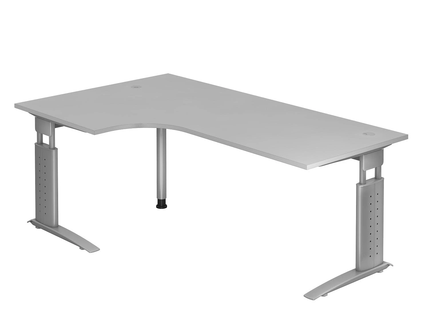 Lullmann Freiformtisch Canberra - 650-850 X 2000 X 1200/800 Mm - C-Fuß Design - Weißaluminium/weiß 6 Lullmann Freiformtisch Canberra - 650-850 X 2000 X 1200/800 Mm - C-Fuß Design - Weißaluminium/weiß – Bild 4