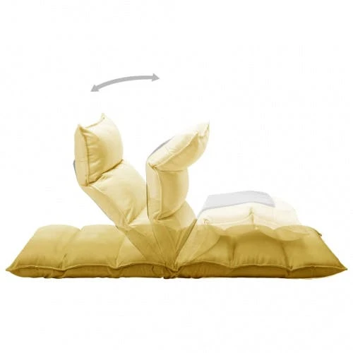 VidaXL Bodenstuhl Faltbar Senfgelb Stoff 8 VidaXL Bodenstuhl Faltbar Senfgelb Stoff – Bild 6