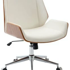 CLP Bürostuhl Zwolle Kunstleder Walnuss/weiß