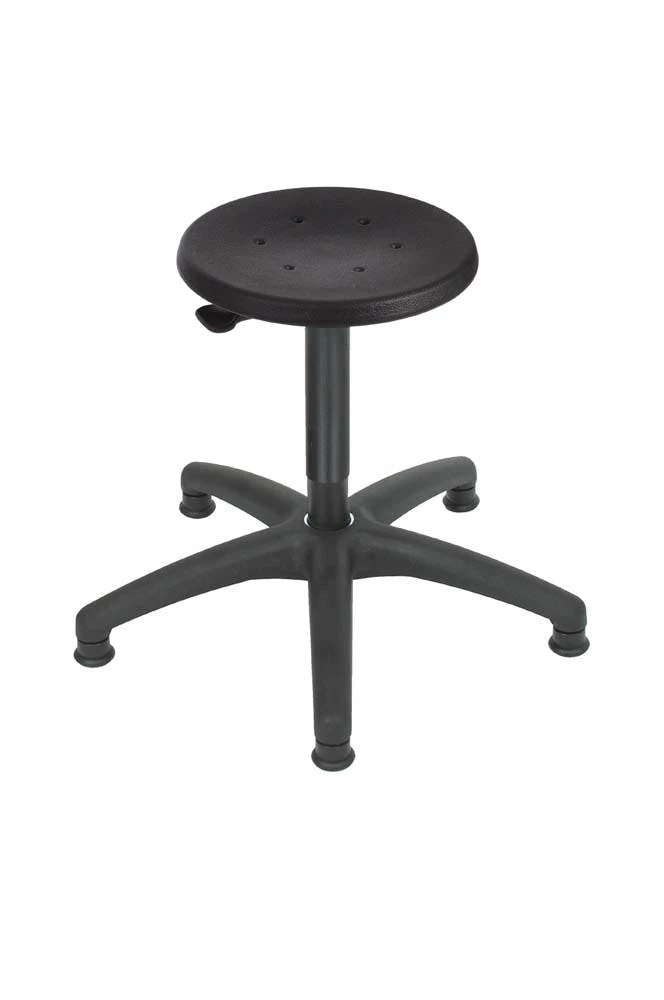 PROREGAL Drehhocker Memphis | PU-Sitz In Schwarz | Hebelauslösung | Rollen | Fußkreuz 4 PROREGAL Drehhocker Memphis | PU-Sitz In Schwarz | Hebelauslösung | Rollen | Fußkreuz – Bild 2