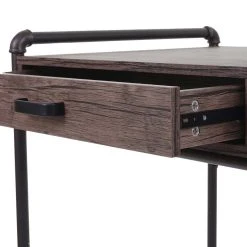 Null Schreibtisch HWC-F58, Bürotisch Computertisch, Industriedesign 75x120x60cm 3D-Struktur ~ Braun Wildeiche-Optik -Konftel Geschäft 2a3d93fe 4a63 423a 8092 5d9244250eba