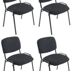 CLP 4er Set Stühle XL Ken Stoff Schwarz