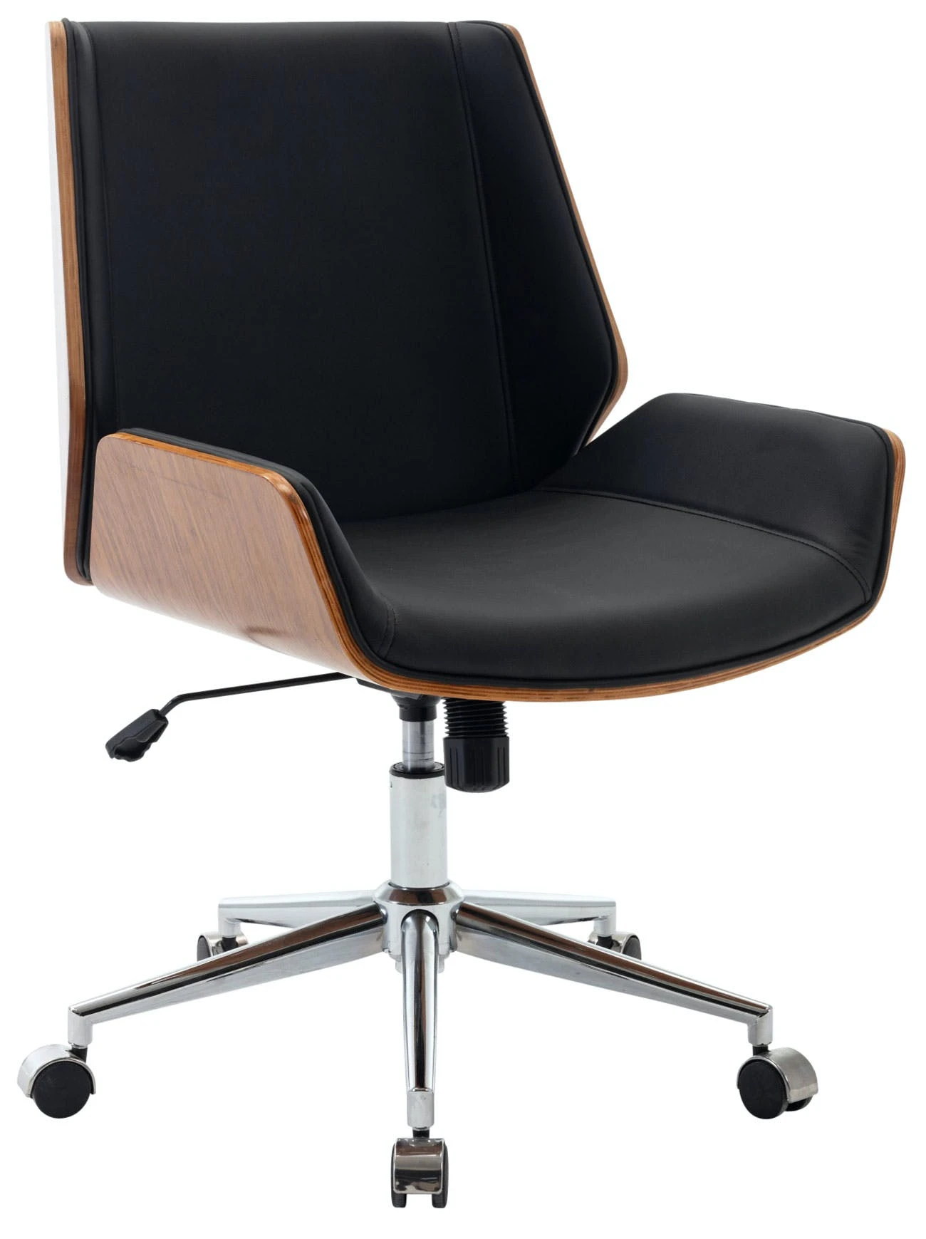 CLP Bürostuhl Zwolle Kunstleder Walnuss/weiß 5 CLP Bürostuhl Zwolle Kunstleder Walnuss/weiß – Bild 3