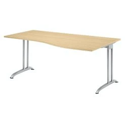 Lullmann Freiformtisch Berlin - 720 X 1800 X 1000/800 Mm - C-Fuß Design - Weißaluminium/buche 110152 -Konftel Geschäft 2f1e7722 5fbe 49e3 9756 efe1ec20d764