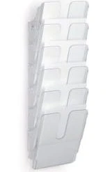 Durable Wandprospekthalter, HxBxT 745x247x100mm, F. 6xDIN A4hoch, Ablage(n) Transparent