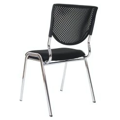 Null Besucherstuhl T401, Konferenzstuhl Stapelbar, Stoff/Textil ~ Sitz Schwarz, Füße Chrom -Konftel Geschäft 3fa7071d b060 444c 8c17 a9b2bc82ddae