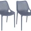CLP 2er Set Stuhl Air Dunkelgrau