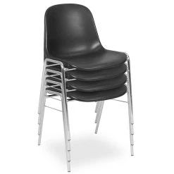 Null 4 Kunststoffschalenstühle, Schwarz,verchromtes Untergestell,BxTxH 495x520x770 Mm -Konftel Geschäft 4596ed37 1653 42f1 b132 f93fb85a41d8