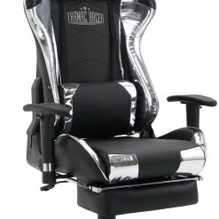 CLP Racing Bürostuhl Turbo Mit Fußablage Glanz Schwarz/weiß