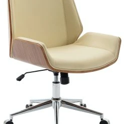 CLP Bürostuhl Zwolle Kunstleder Walnuss/creme