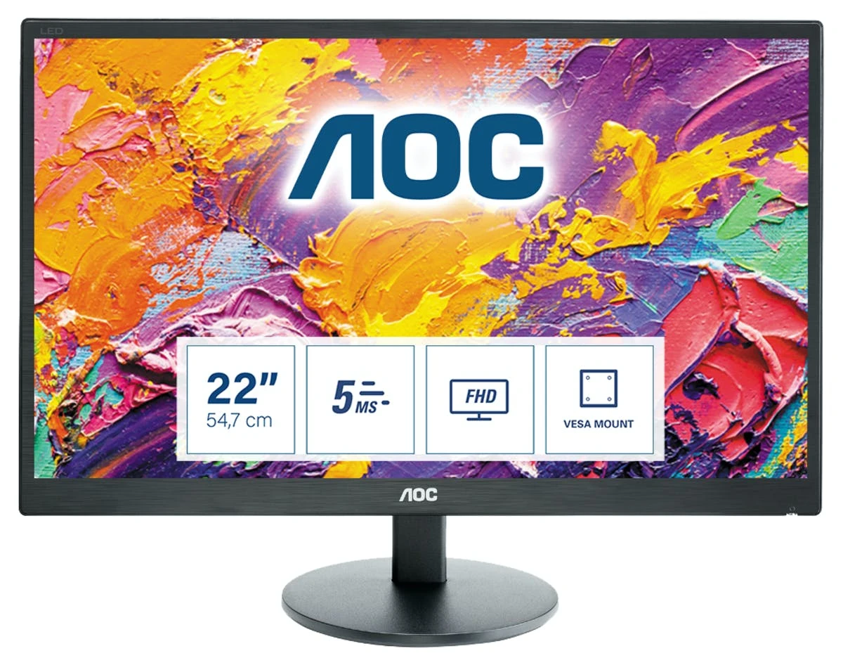Null AOC 70 Series E2270SWDN LED Display 54,6 Cm (21.5 Zoll) 1920 X 1080 Pixel Full HD Schwarz 4 Null AOC 70 Series E2270SWDN LED Display 54,6 Cm (21.5 Zoll) 1920 X 1080 Pixel Full HD Schwarz – Bild 2