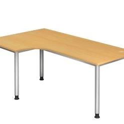 Lullmann Freiformtisch Helsinki - 680-760 X 2000 X 1200/800 Mm - 4-Fuß-Gestell - Weißaluminium/nussbaum -Konftel Geschäft 4ad852c8 224f 4253 8e71 b15332de6501 3