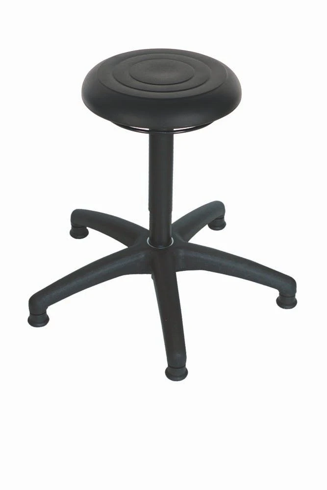 PROREGAL Drehhocker Memphis | PU-Sitz In Schwarz | Hebelauslösung | Bodengleiter | Fußkreuz 7 PROREGAL Drehhocker Memphis | PU-Sitz In Schwarz | Hebelauslösung | Bodengleiter | Fußkreuz – Bild 5