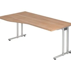 Lullmann Freiformtisch New York - 720 X 1800 X 1000/800 Mm - C-Fuß Design - Weißaluminium/buche 110552 -Konftel Geschäft 4da1fc59 6714 4d0d 8804 b12abdc3f8c8 3