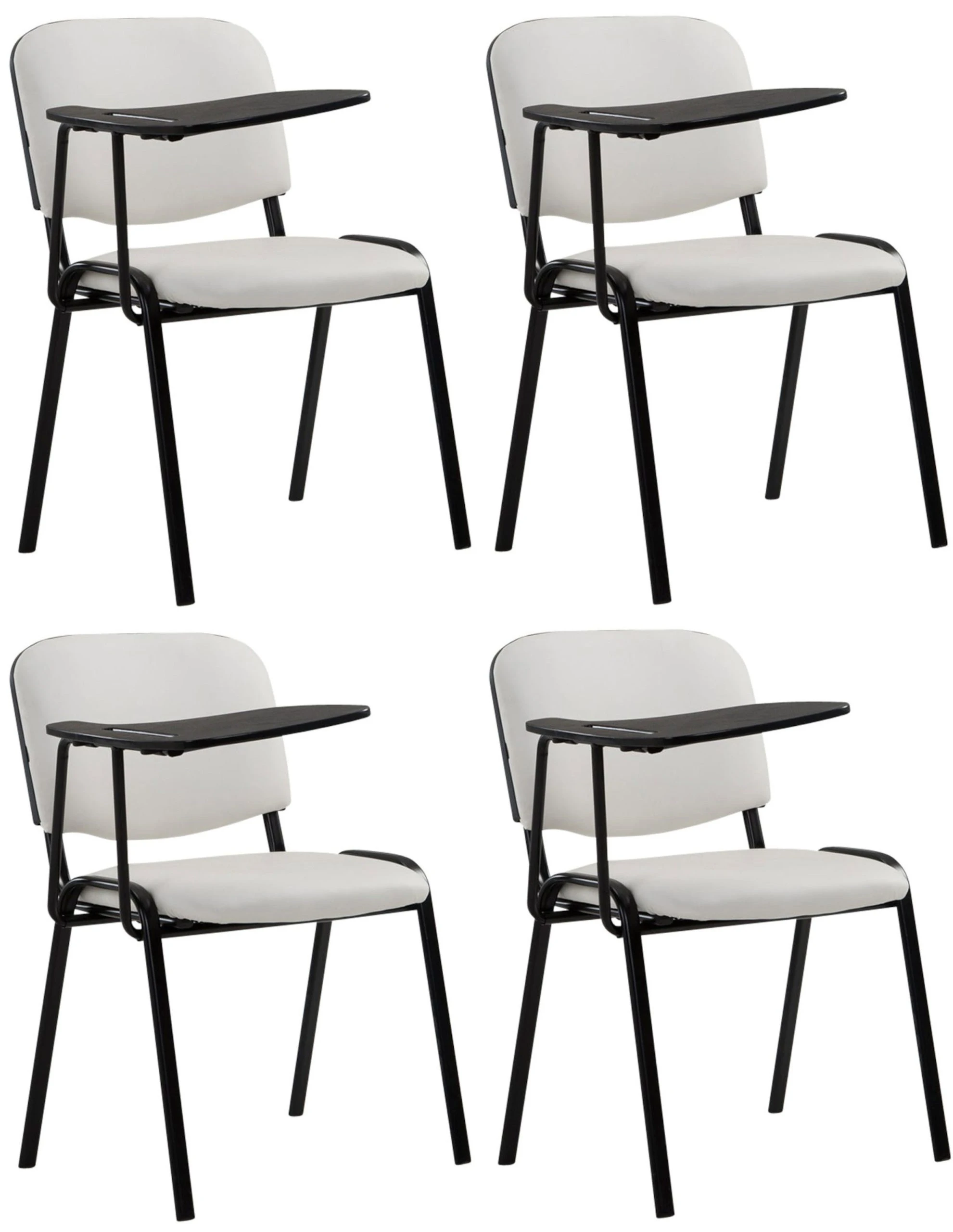 CLP 4er Set Stühle Ken Mit Klapptisch Kunstleder Weiß 3 CLP 4er Set Stühle Ken Mit Klapptisch Kunstleder Weiß