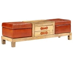 VidaXL Aufbewahrungsbank Echtleder U. Mangoholz Massiv 80 X 44 X 44 Cm -Konftel Geschäft 569d92a1 1962 4728 85b4 45a39112e556 2