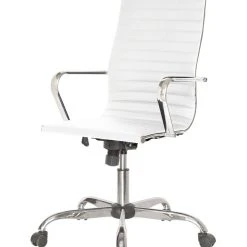 SIGMA Bürostuhl EC310, Polyurethane/ Metall, 56 X 77,5 X 116 Cm, Mit Festen Armlehnen, Verstellbare Sitzhöhe Und Neigungsspannung, Weiß