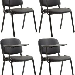 CLP 4er Set Stühle Ken Mit Klapptisch Kunstleder Schwarz