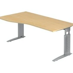 Lullmann Freiformtisch Canberra - 650-850 X 1800 X 1000/800 Mm - C-Fuß Design - Weißaluminium/nussbaum -Konftel Geschäft 66af5b2e d4db 4332 9755 f8a3af605853 4 scaled