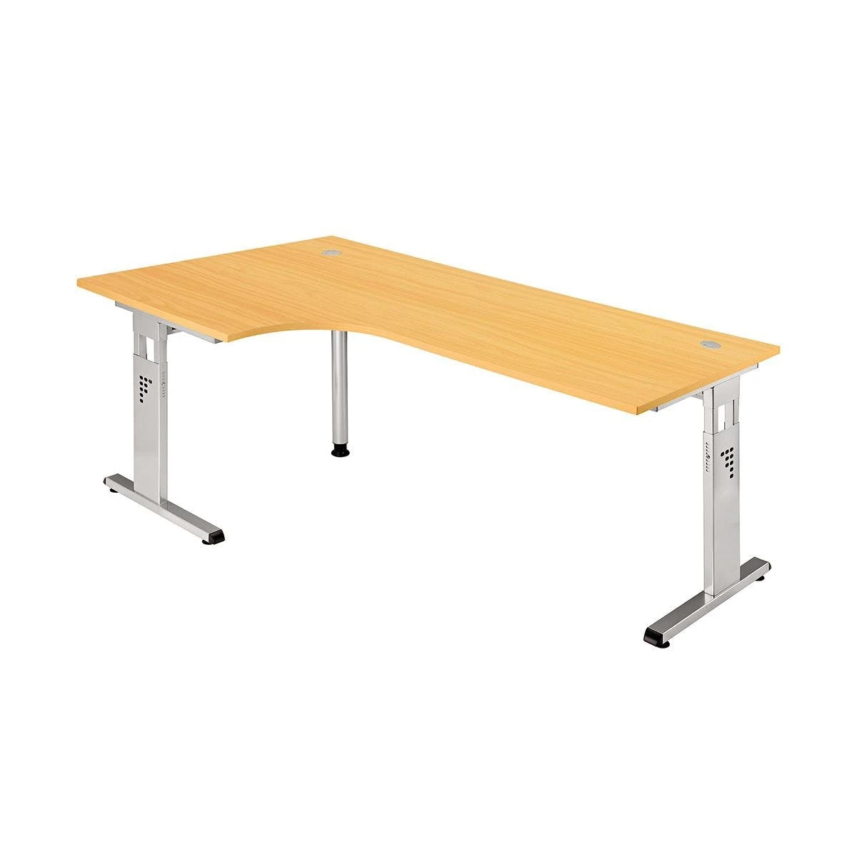 Lullmann Freiformtisch Canberra - 650-850 X 1800 X 1000/800 Mm - C-Fuß Design - Weißaluminium/ahorn 9 Lullmann Freiformtisch Canberra - 650-850 X 1800 X 1000/800 Mm - C-Fuß Design - Weißaluminium/ahorn – Bild 7