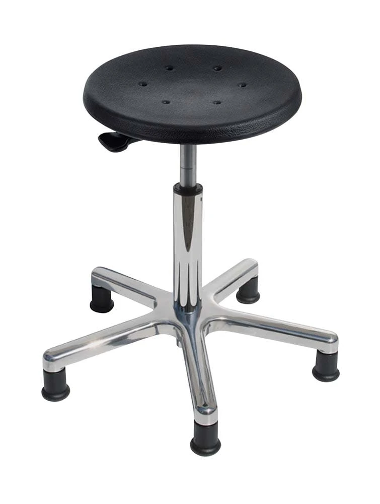 PROREGAL Drehhocker Memphis | PU-Sitz In Schwarz | Hebelauslösung | Bodengleiter | Fußkreuz 6 PROREGAL Drehhocker Memphis | PU-Sitz In Schwarz | Hebelauslösung | Bodengleiter | Fußkreuz – Bild 4