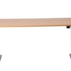 PROREGAL Elektrisch Höhenverstellbarer Schreibtisch Zebra | HxBxT 70-116x180x80 Cm | Silber-Buche