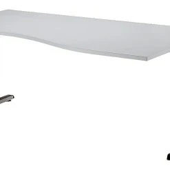 Lullmann Freiformtisch Osaka - 650-850 X 1800 X 1000/800 Mm - C-Fuß Design - Weißaluminium/buche -Konftel Geschäft 6e16ba53 a7aa 45f6 b1b3 9a2f5689b17c 2