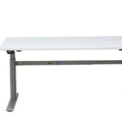 PROREGAL Elektrisch Höhenverstellbarer Schreibtisch Elk | HxBxT 63-128x140x80 Cm | Silber-Weiß
