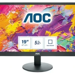 Null AOC 70 Series E970SWN LED Display 47 Cm (18.5 Zoll) 1366 X 768 Pixel WXGA LCD Schwarz