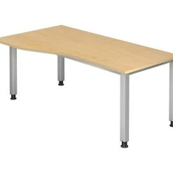 Lullmann Freiformtisch Quebec - 680-760 X 1800 X 1000/800 Mm - 4-Fuß-Gestell - Weißaluminium/buche -Konftel Geschäft 7c817f67 53bc 47a9 bb9b 6cfa8f84d26d 2