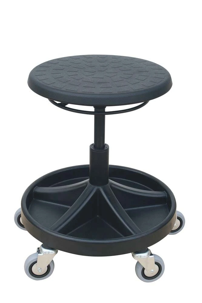 PROREGAL Drehhocker Memphis | PU-Sitz In Schwarz | Ringauslösung | Rollen | Fußkreuz 8 PROREGAL Drehhocker Memphis | PU-Sitz In Schwarz | Ringauslösung | Rollen | Fußkreuz – Bild 6