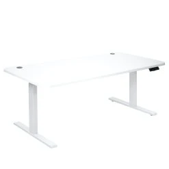 Null Schreibtisch HWC-D40, Computertisch, Elektrisch Höhenverstellbar 160x80cm 53kg ~ Natur, Weiß -Konftel Geschäft 800ede6c 59b0 4067 bfa3 ec08b362792d 3