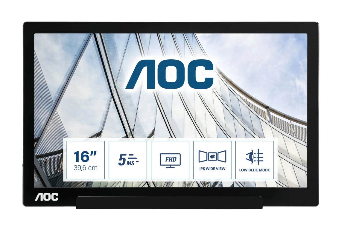 Null AOC 01 Series I1601FWUX Computerbildschirm 39,6 Cm (15.6 Zoll) 1920 X 1080 Pixel Full HD LED Schwarz 3 Null AOC 01 Series I1601FWUX Computerbildschirm 39,6 Cm (15.6 Zoll) 1920 X 1080 Pixel Full HD LED Schwarz