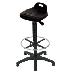 PROREGAL Stehhilfe Jacksonville | PU-Sitz Mit Tragegriff | Mit Fußring | Kunststoff-Fußkreuz Mit Schwarzer Gasfeder