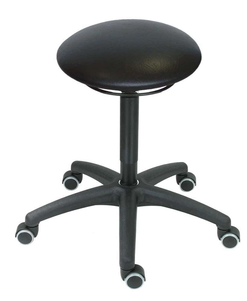 PROREGAL Drehhocker Memphis | Kunstleder Schwarz In Pilzform | Ringauslösung | Rollen | Fußkreuz 3 PROREGAL Drehhocker Memphis | Kunstleder Schwarz In Pilzform | Ringauslösung | Rollen | Fußkreuz