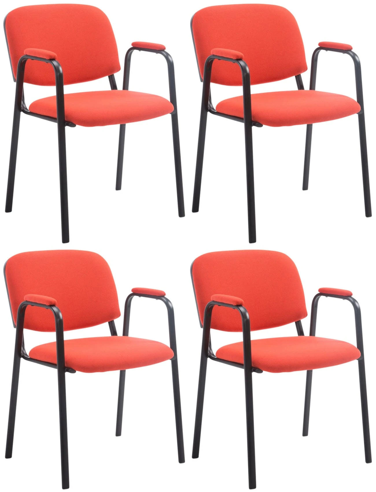 CLP 4er Set Besucherstühle Ken PRO Stoff Schwarz 5 CLP 4er Set Besucherstühle Ken PRO Stoff Schwarz – Bild 3