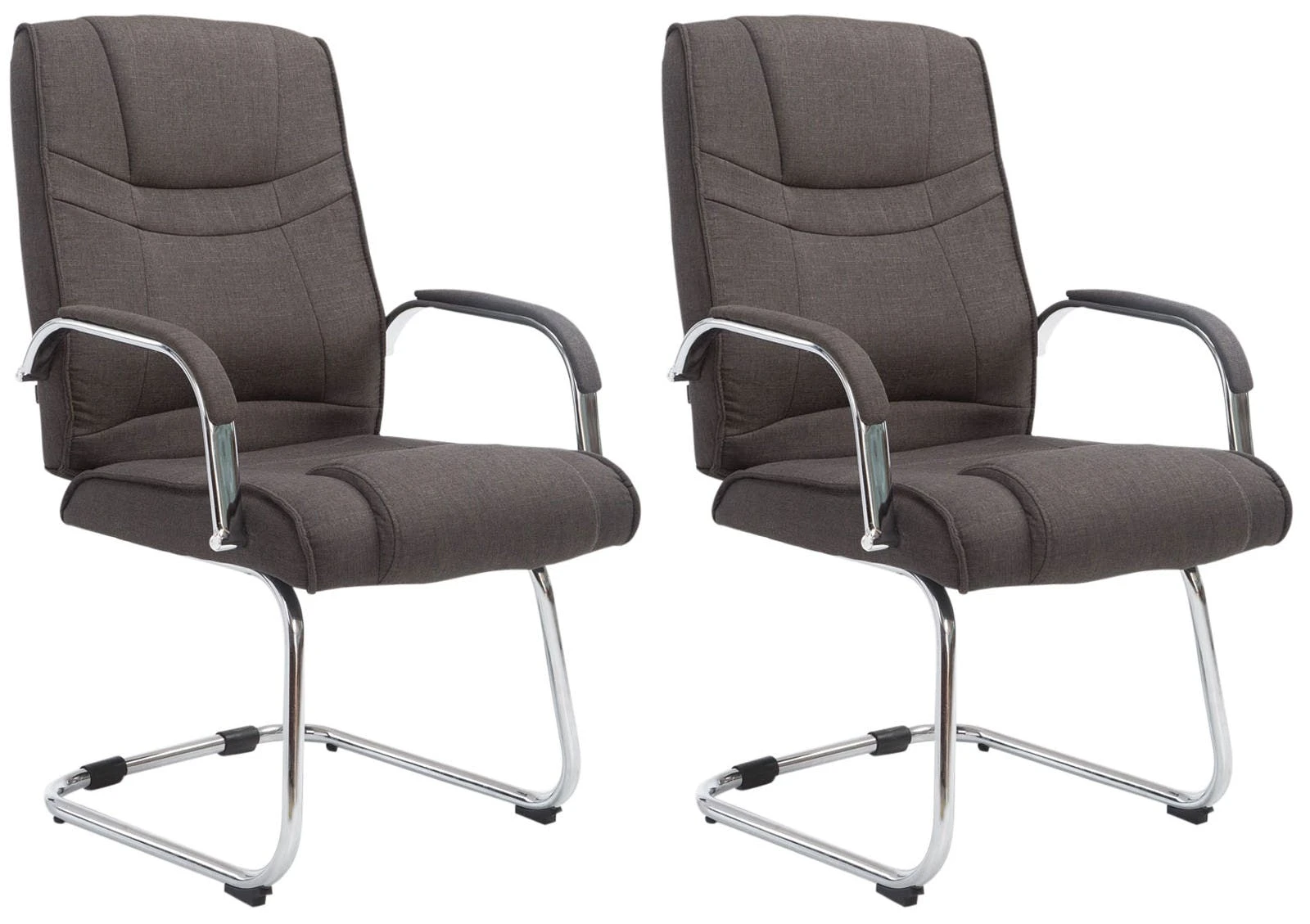 CLP 2er Set Stühle Attila Stoff Braun 4 CLP 2er Set Stühle Attila Stoff Braun – Bild 2