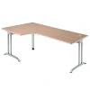 Lullmann Freiformtisch Berlin - 720 X 2000 X 1200/800 Mm - C-Fuß Design - Weißaluminium/nussbaum 110164 -Konftel Geschäft 97fbe83f 8a3c 4b9e 8a4c c2afaf61ffb2