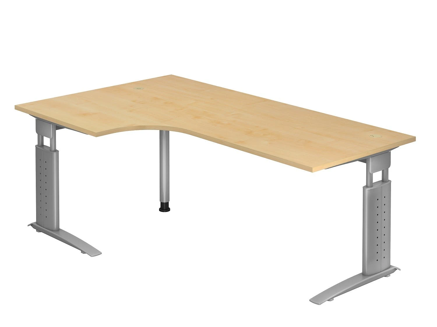 Lullmann Freiformtisch Canberra - 650-850 X 2000 X 1200/800 Mm - C-Fuß Design - Weißaluminium/weiß 4 Lullmann Freiformtisch Canberra - 650-850 X 2000 X 1200/800 Mm - C-Fuß Design - Weißaluminium/weiß – Bild 2